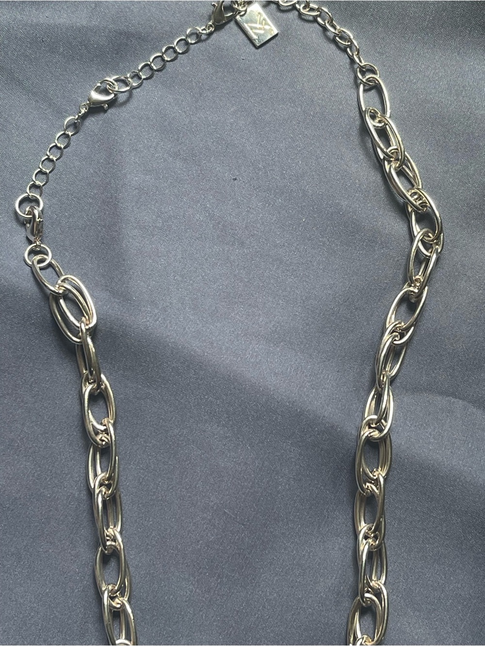 Chunky Oval Link Silver Chain Necklace